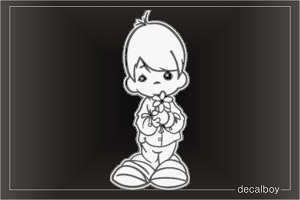 Precious Moment Boy Window Decal
