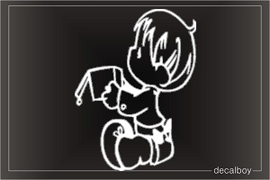 Precious Moment Boy Sitting Angel Window Stickers