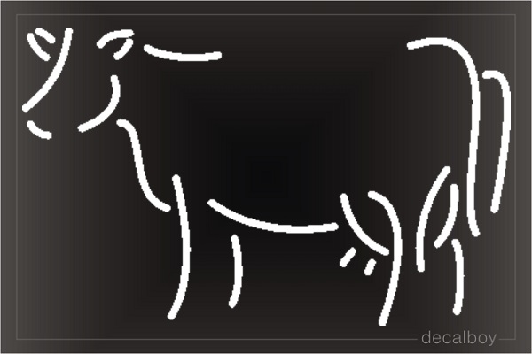 Cow Draw Window Decal
