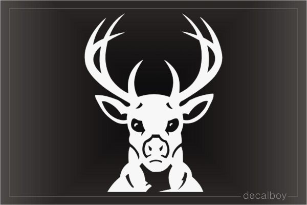 Stag Head Window Decal