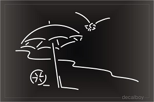 Beach Umbrellas Car Window Decal