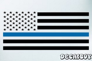 Blue Line Flag USA Decal