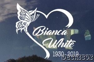 Butterfly In Loving Memory Car Decal