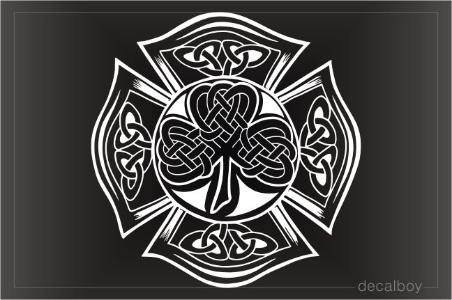 Celtic Knot Maltese Cross Clover Decal
