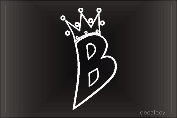 Crown Initial Letter B Car Window Decal