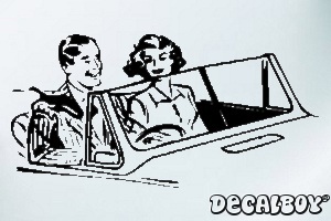 Driving Car Window Decal