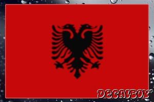 Albanian Flag Auto Decal