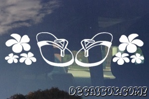 Flip Flop With Flowers Decal