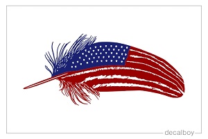 Feather US Flag Auto Decal
