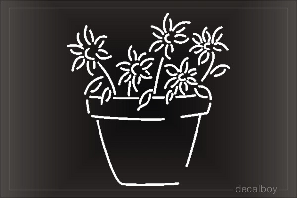 Potted Flowers Window Decal