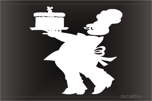 Chef With Cake Car Window Decal