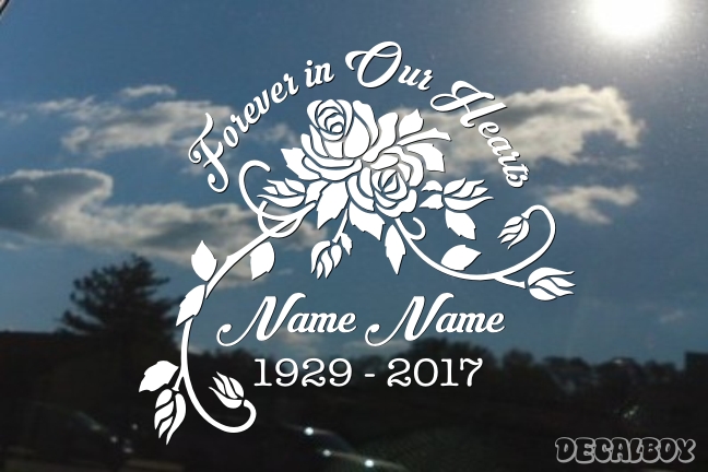 Forever In Our Hearts Rose Pair Decal