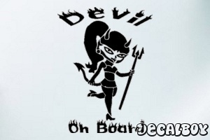 Devil Girl On Board Car Window Decal