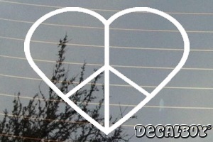 Peace Heart Car Decal