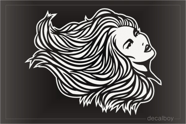 Hair Blowing Wind Decal
