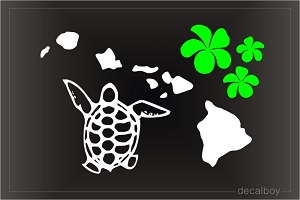 Hawaiian Islands Turtle Decal