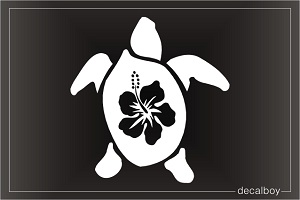 Hawaiian Turtle Flower Car Window Decal