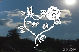 Heart Rose Decal