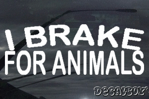 I Brake For Animals Vinyl Die-cut Decal