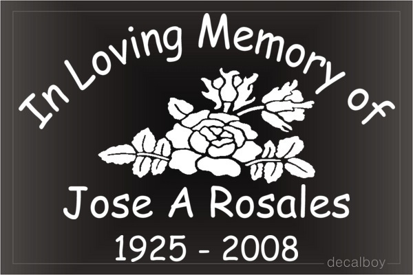 In Loving Memory Rose Car Decal
