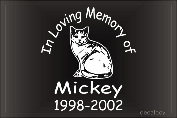 In Loving Memory Of Cat Car Decal