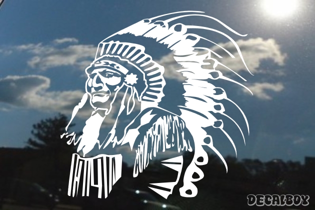 Native American Indian Chief Car Window Decal