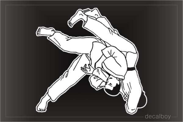 Judo Over Shoulder Throw Window Decal