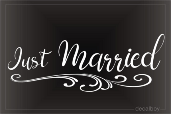 Just Married Flourish Decal