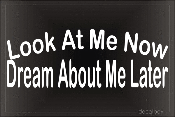 Look At Me Now Dream About Me Later Vinyl Die-cut Decal