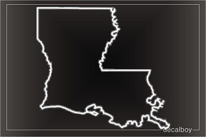 Louisiana Map With Love Heart Decal