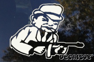 Gun Man Car Window Decal
