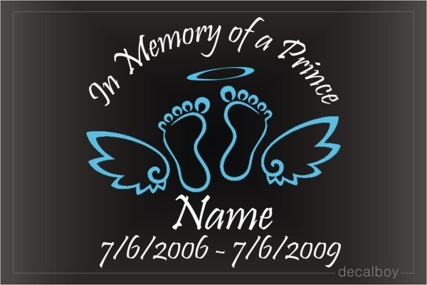 Memorial Baby Feet Halo Angel Wings Car Decal