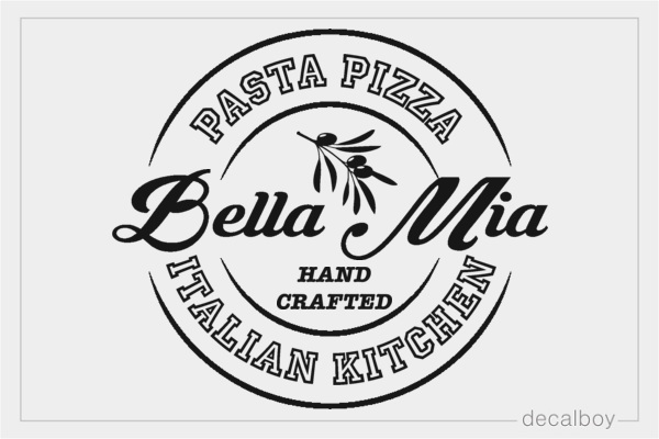 Pasta Pizza Restaurant Logo Decal