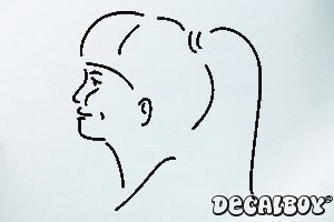 Female Face Sketch Car Window Decal