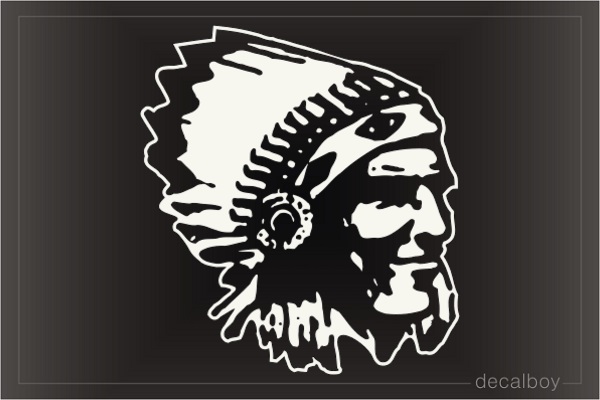 Native American Indian Face Car Window Decal