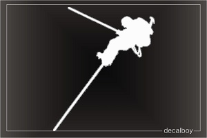 Climber Rappelling Car Window Decal