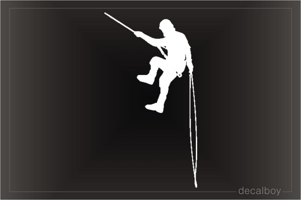 Rappelling Climbing Car Window Decal