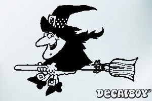 Wicked Witch On Broom Car Decal