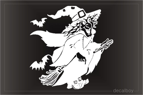 Wicked Witch Flying Car Window Decal