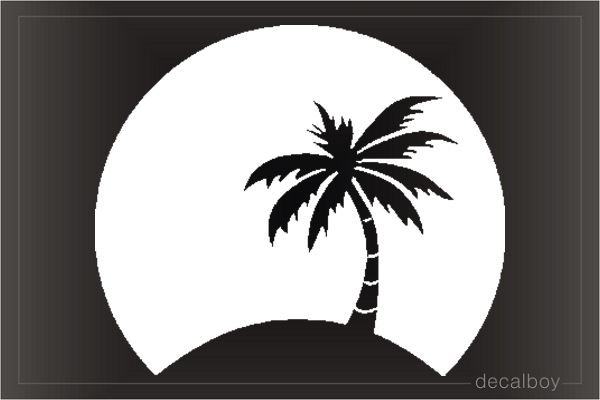 Palm Tree Moon Window Decal