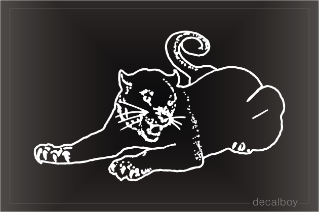 Panther Sitting Window Decal