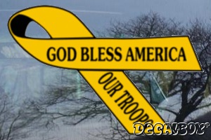 God Bless America Our Troops Car Decal