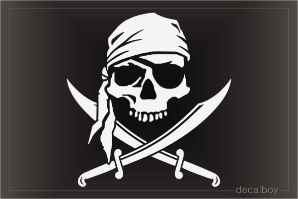 Pirate Skull Swords Decal