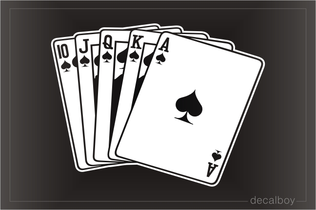 Poker Royal Flush Spades Decal