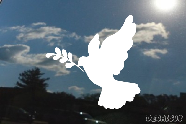 Dove With Olive Branch Window Decal