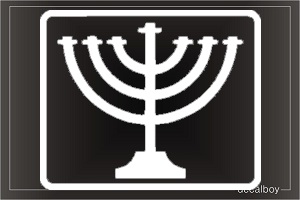 Menorah Hanukkah Candles Window Decal