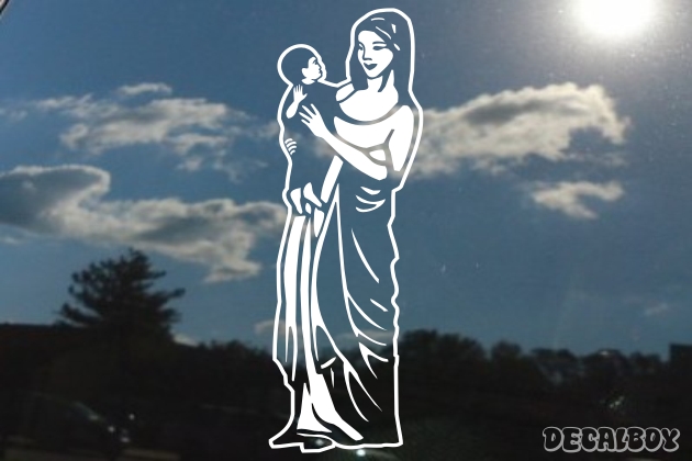 Virgin Mary Holding Jesus Window Decal