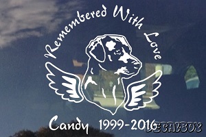 Remembered With Love Pet Memorial Car Decal