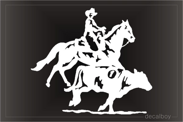 Rodeo Cowboy Clipart Car Window Decal