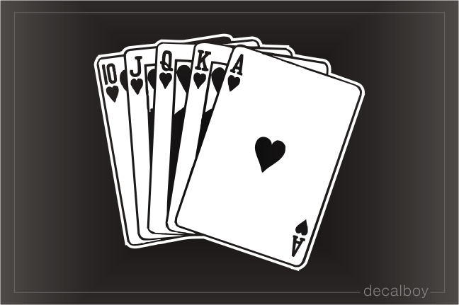 Royal Flush Lapel Pin Poker Car Decal